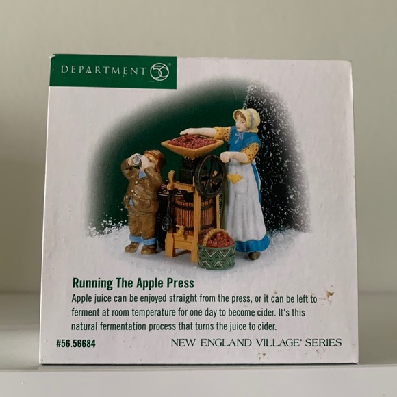 RARE Running The Apple Press New England Village Christmas Village Decor - Picture 2 of 2